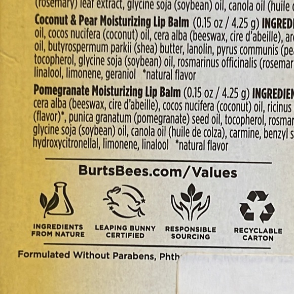 🔥BURT’S BEES🔥SUPER FRUIT 4PK MOISTURIZING LIP BALM NIB STOCKING STUFFER ITEM - Picture 5 of 6